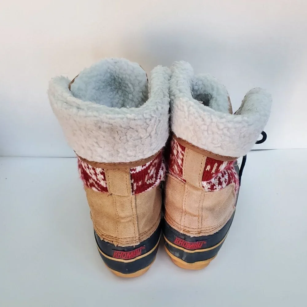 Khombu Maya Suede Knit All Weather Boots Size 6